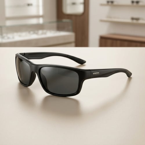 Lunettes de Sport Enveloppantes Noir Brillant